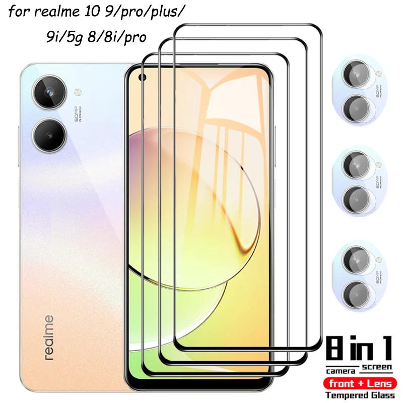 

Screen Protector For realme 10 Tempered Glass Realme 10 9i 8i 8 9 pro plus película Camera realmi 10 Glass Film For realmy 10 vidro glass realme10 accesorios