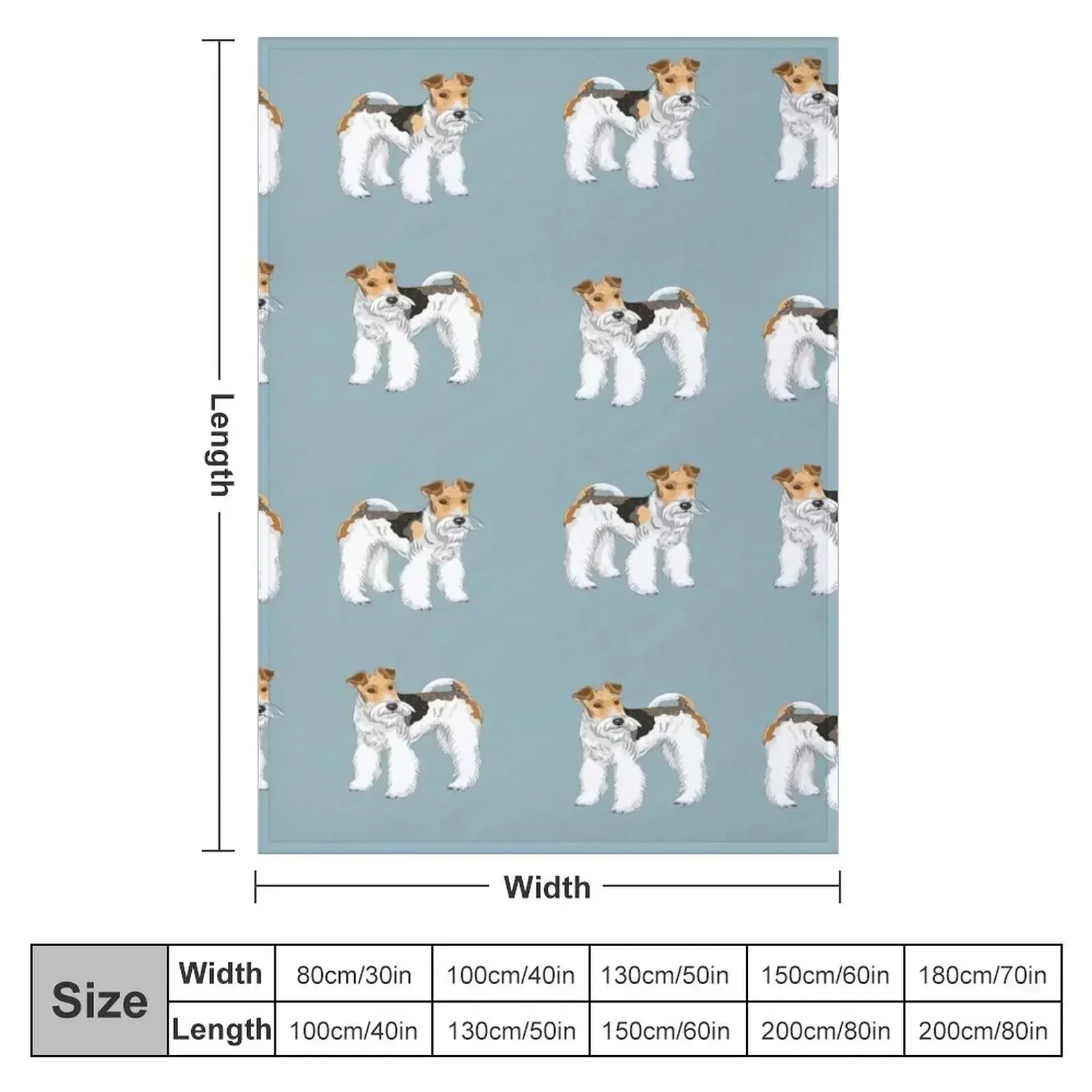 Retro Wire Haired Fox Terrier Design Throw Blanket couch cozy soft plush fuzzy picnic outdoor blanket