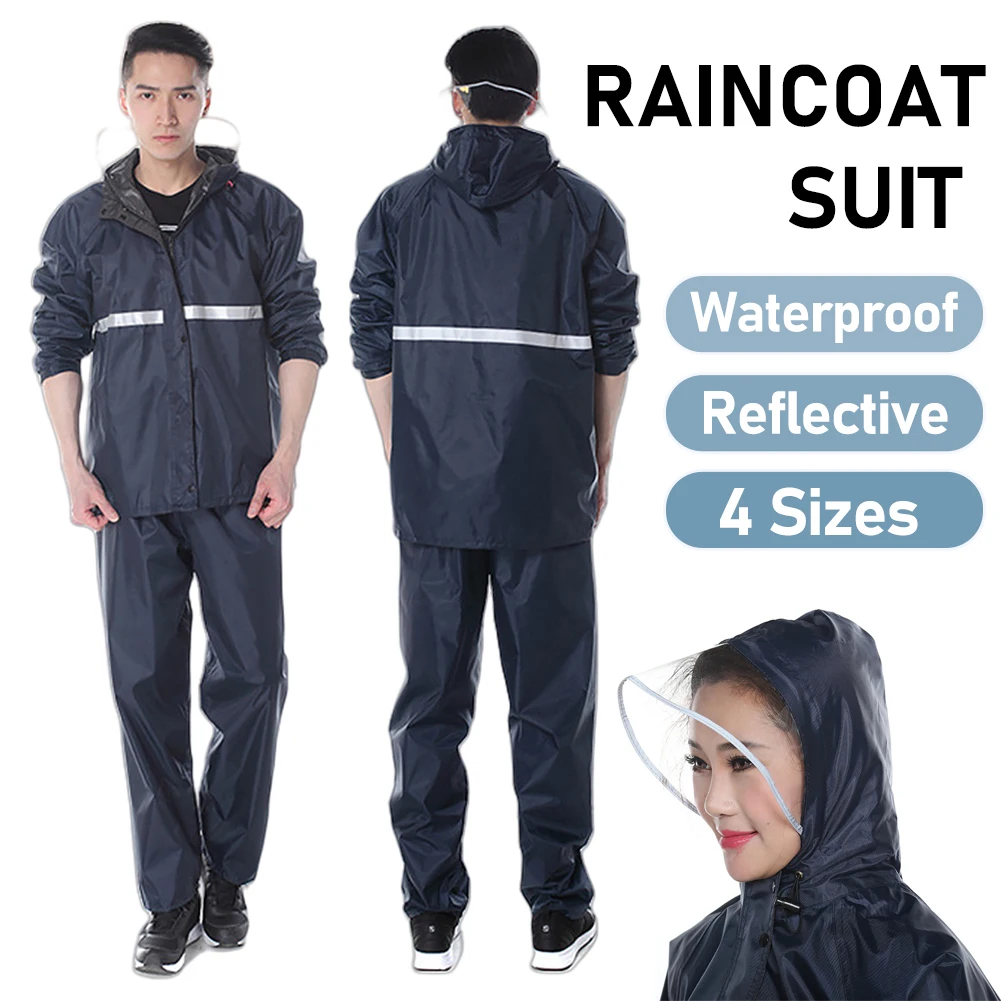 Raincoat and Rainpants Suit Full Body Rainstorm Prevention Waterproof Motorcycle Raincoat Suit Adult Split Raincoat for Rider