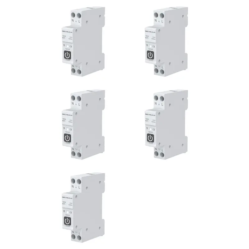 

Умный Wi-Fi выключатель Tuya 5X (1P+N, 1A-63A) с регулировкой, для монтажа на DIN-рейку, с функцией учета электроэнергии, совместим с Smart Life и Alexa Home