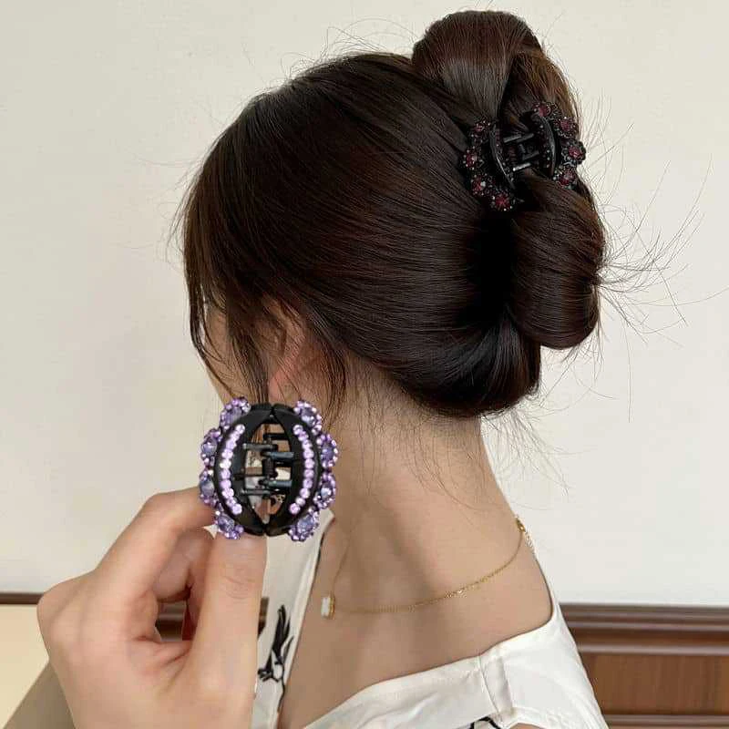 Vintage Rhinestone Flower Hair Claws Women Fashion Crystal Hairpins Clamps Crab Ponytail Barrette Girls Hair Accessories