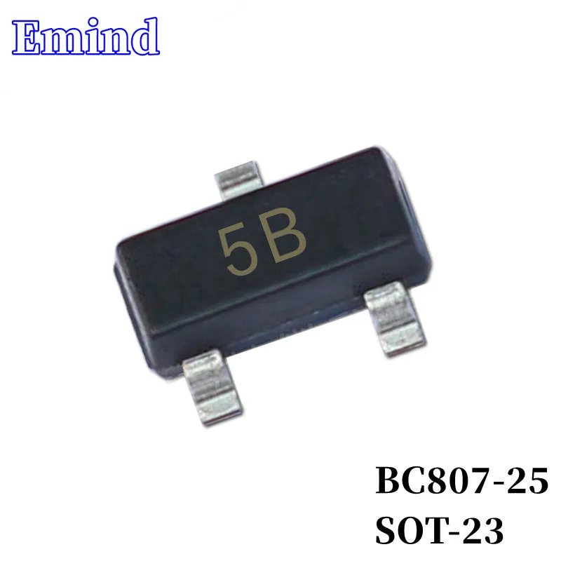 100/200/300Pcs BC807-25 SMD Transistor Footprint SOT-23 Silkscreen 5B Type PNP 45V/1000mA Bipolar Amplifier Transistor