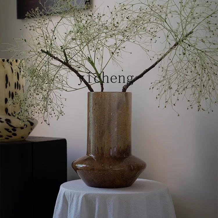 

FY glass vase flower dried flower large diameter vase ornament