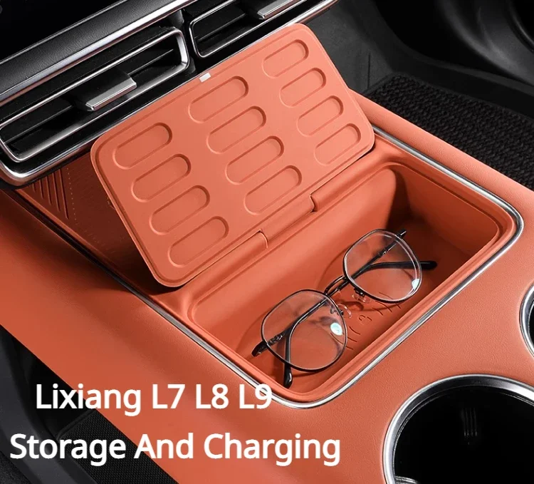 

For Li Lixiang L7 L8 L9 2022 2023 2024 Car Wireless Silicone Padding Holder Storage Box Anti slip Pad Auto Accessories Lixiang