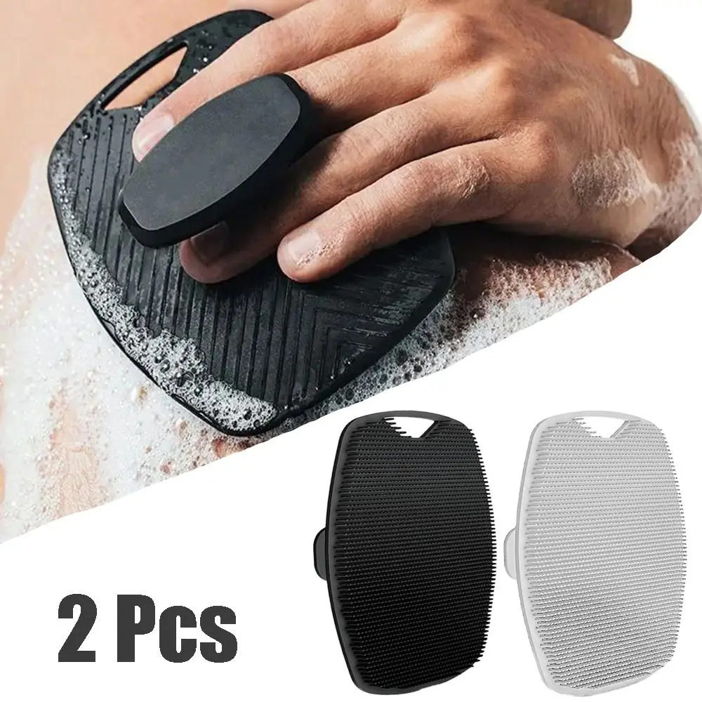 2Pcs Wall Mountable Body Cleansing Scrubber Handheld No Slip Handle Exfoliating Shower Brush Portable Relaxation