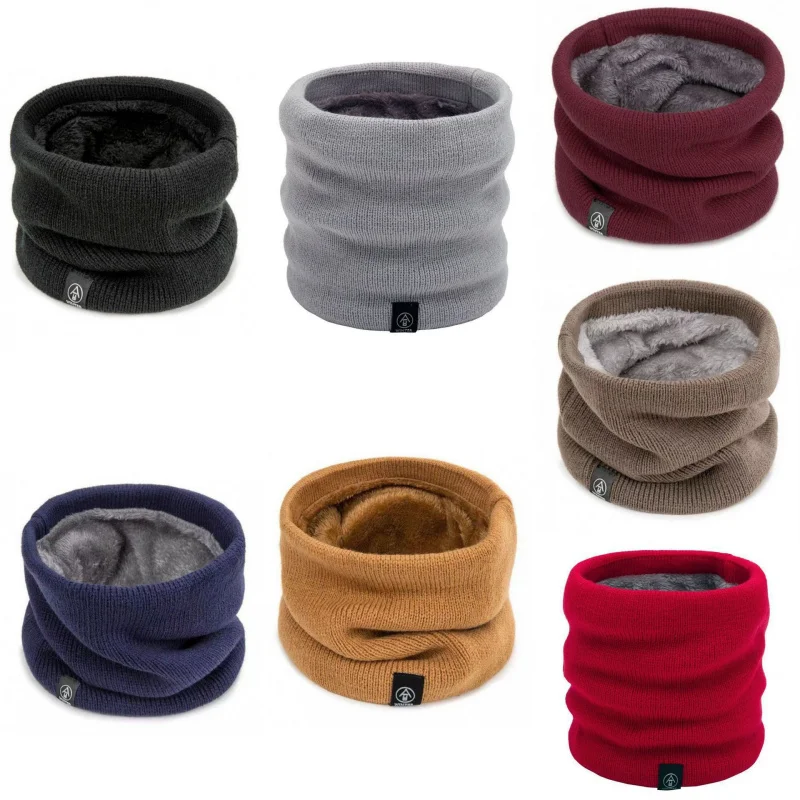 

Winter Knitted Warm Neck Warmer Versatile Autumn Winter Neck Protection Pullover Cycling Windproof Fleece Lined Thickened Scarf