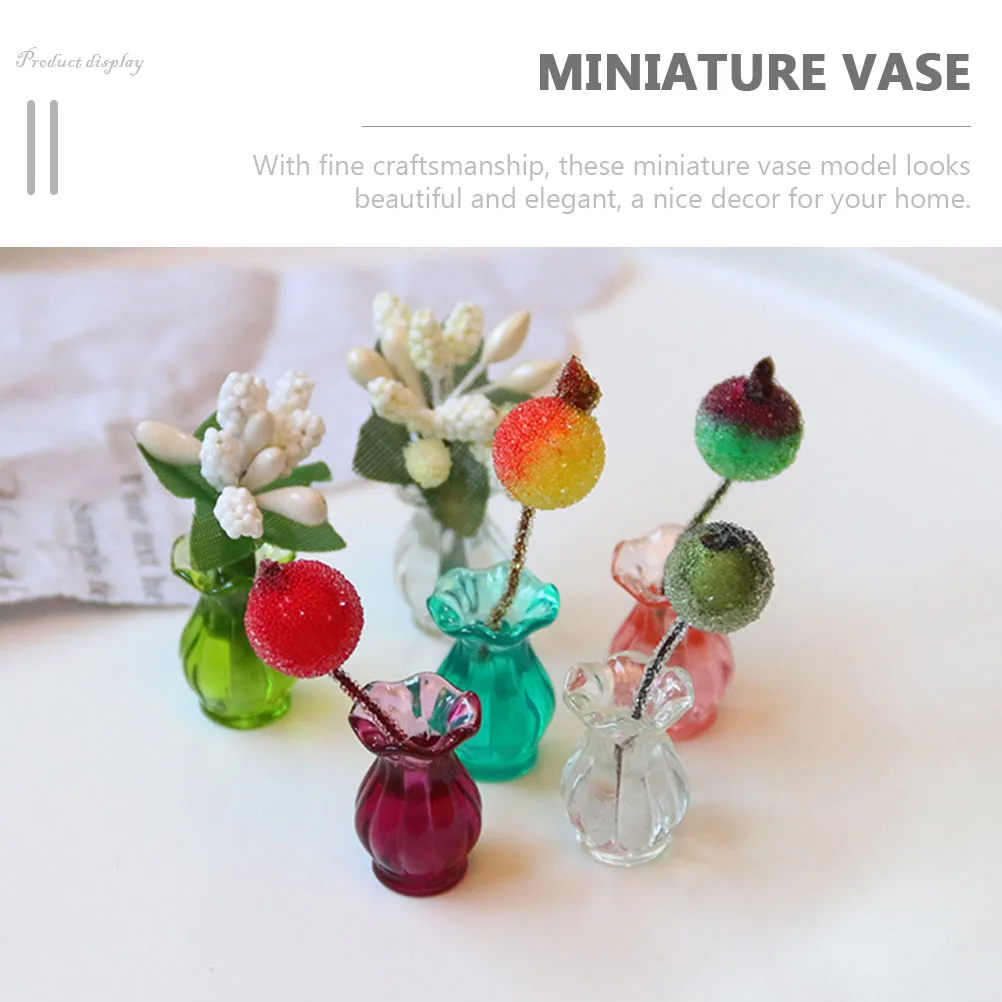

10 Pcs Christmas Mini Vase Set Work Home Decor Cute Plastic Decoration for Craft Flowers