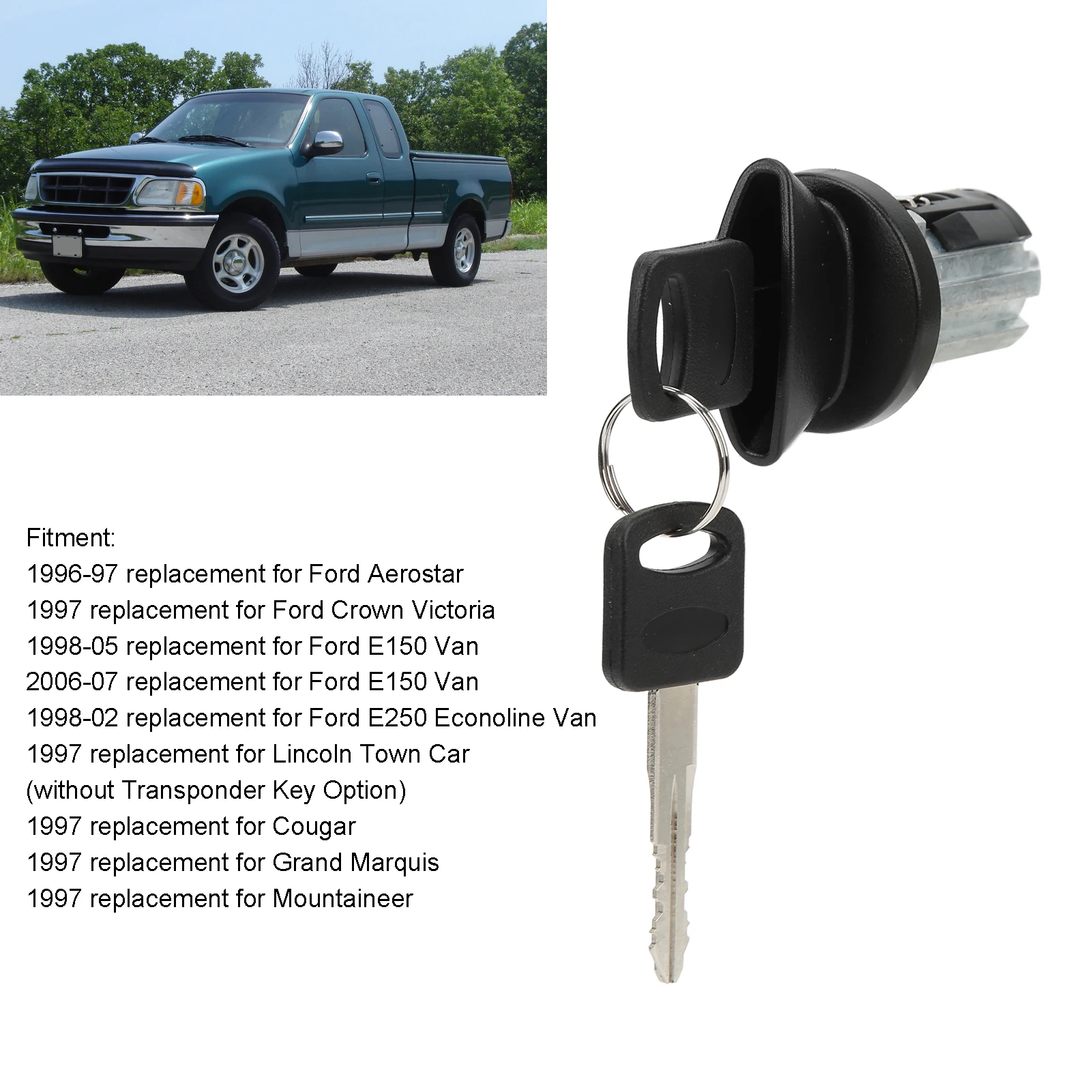 أسطوانة قفل إشعال مع طقم مفتاحين ، بديل لفورد أيروستار تاج فيكتوريا رينجر ، 1L3Z11582A