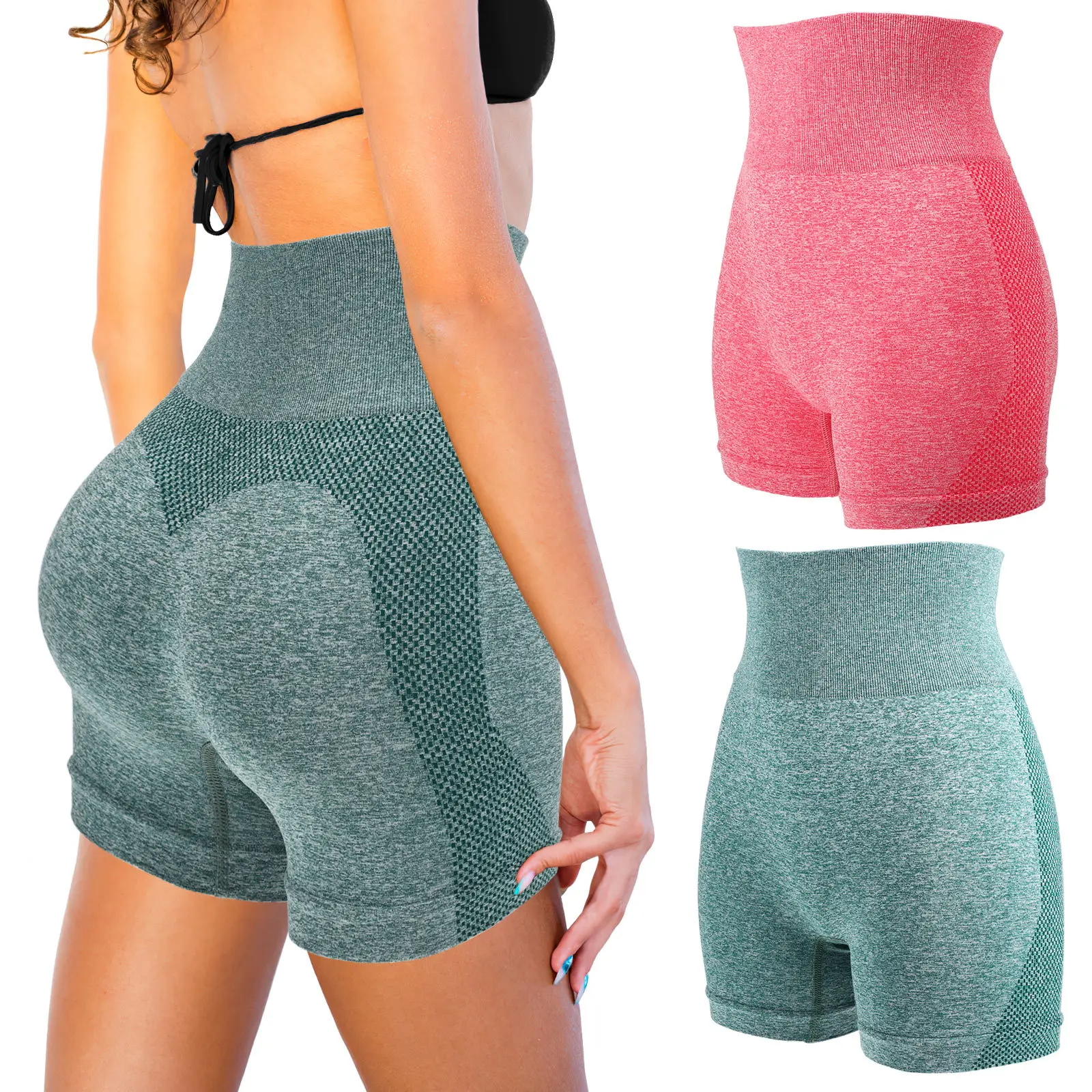 

2Pairs Yoga Shorts High Waist Compression Sports Shorts Breathable Comfortable Stretchy Gym Fitness Workout Leggings
