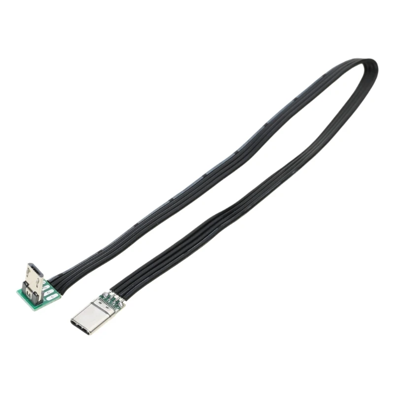 Adaptateurs TypeC vers MicroUSB, d'extension plat coudé haut/bas, câble d'extension USBC