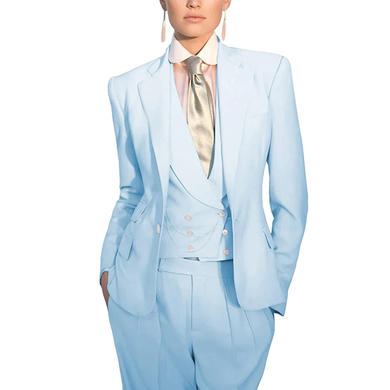 Women\'s Suit 3 Piece Business Formal Work Wear Slim Pants Suit Blazer + Pants + Vest костюм женский