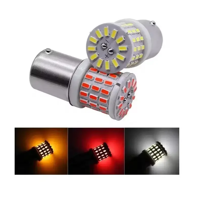 2 قطعة 1156 1157 LED ستروب ضوء الفرامل BAY15D لمبة 30SMD DRL فلاش المياه عكس وقوف السيارات سيارة بدوره إشارة الذيل مصباح دراجة نارية #4