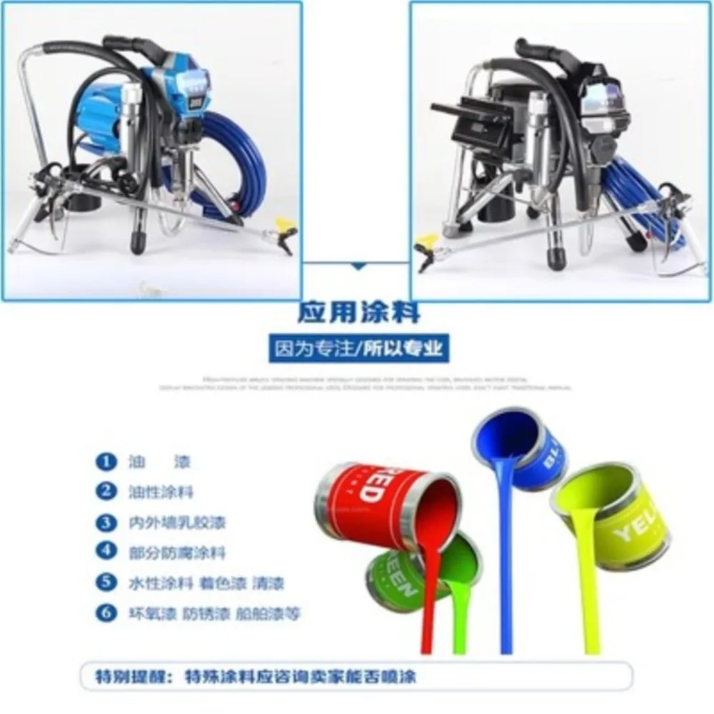 3000W Electric High Pressure Airless Spraying Machine Internal-feed Painting Tool Airless Spray Gun 495/395 3L Large Flow