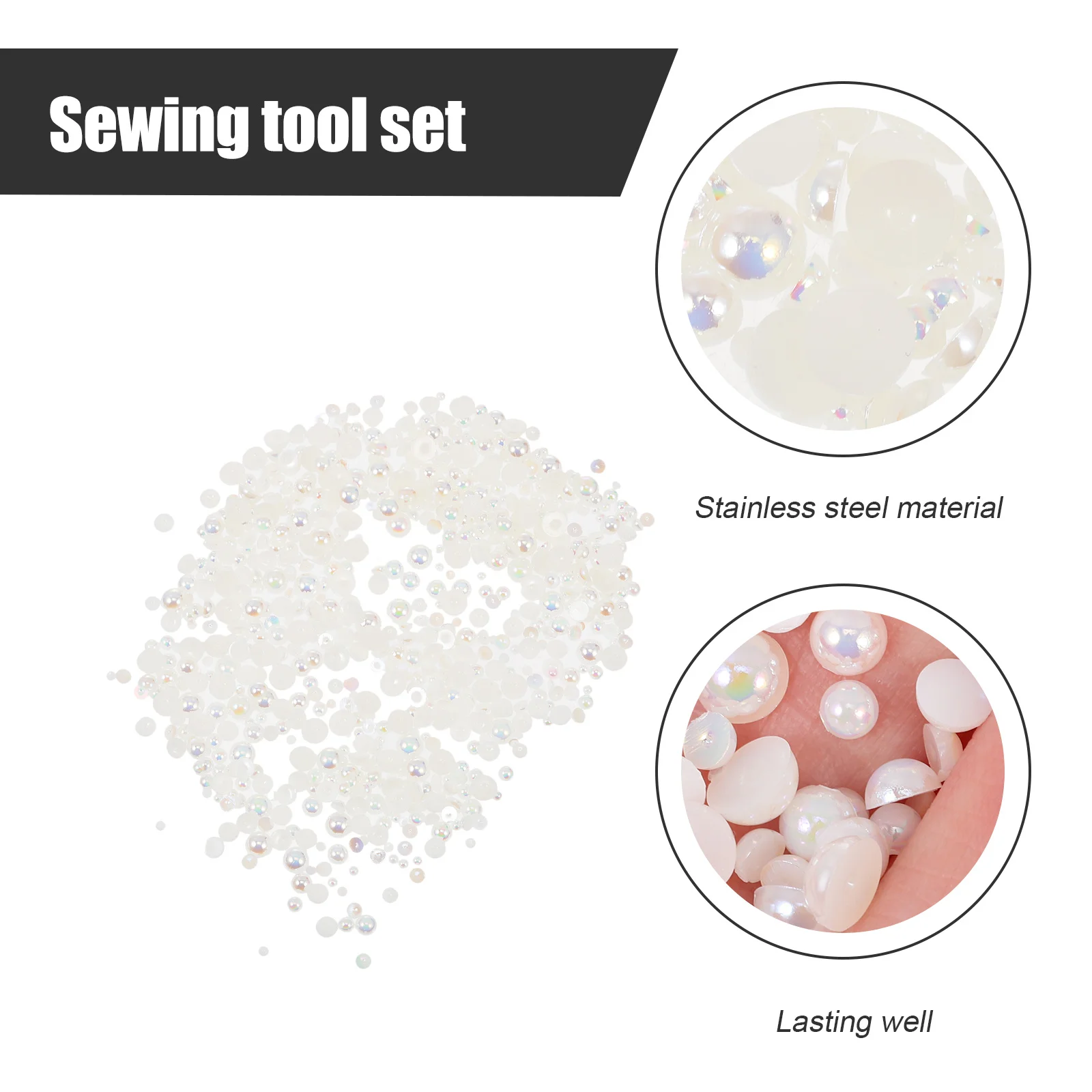 

2Packs Plastic Semicircle Pearl Charms DIY Craft Accessories for Hair Clothing Decoration DIY Semicircle Accessories