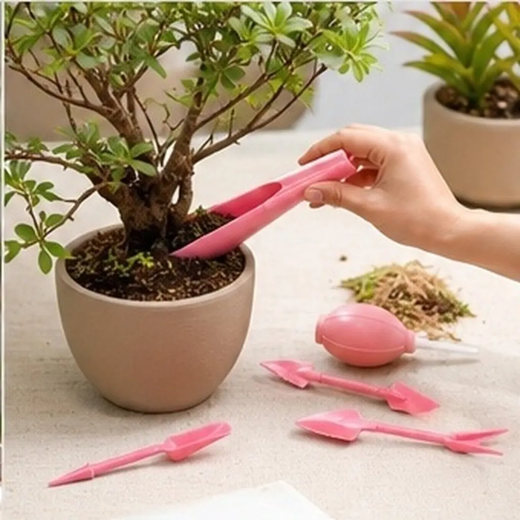 1Set Compact Bonsai Planting Tools Kit Heavyduty PVC Garden Gadgets for Potted Plants Transplanting Cultivation Excavation Soil