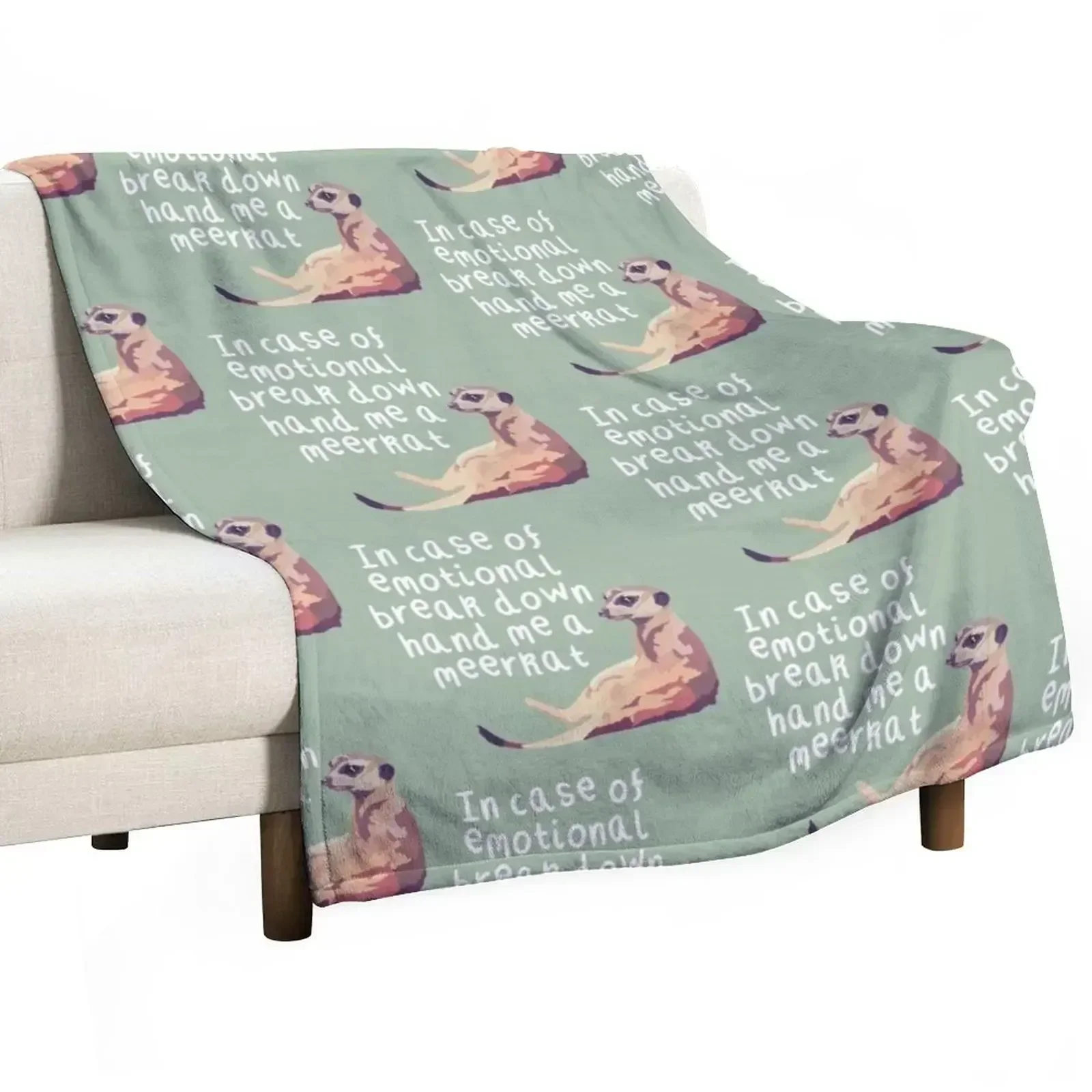 Meerkat Emotional Breakdown Throw Blanket Hair sofa bed cosplay anime Furrys Blankets