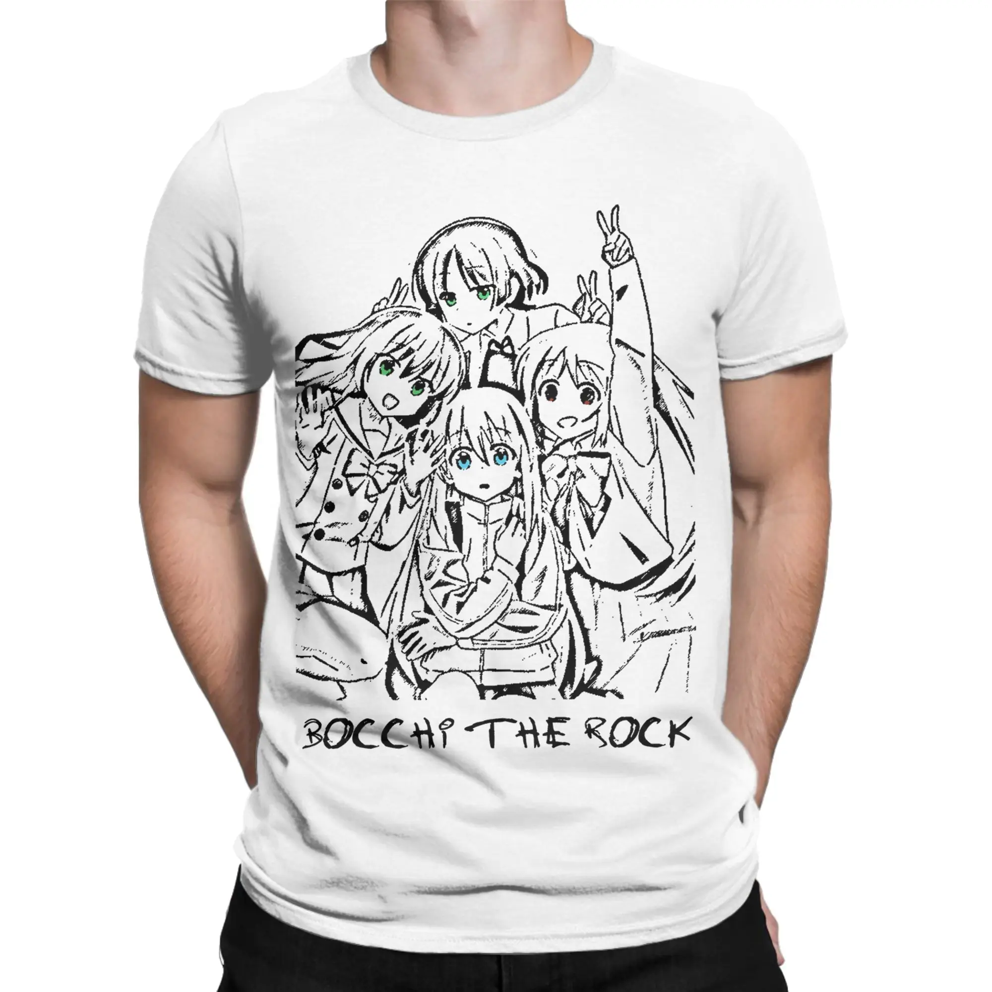 Novelty Bocchi The Rock! THE WAY I AM Anime T-Shirts for Men Round Collar Cotton T Shirt Tee Shirt Birthday Present Clothes