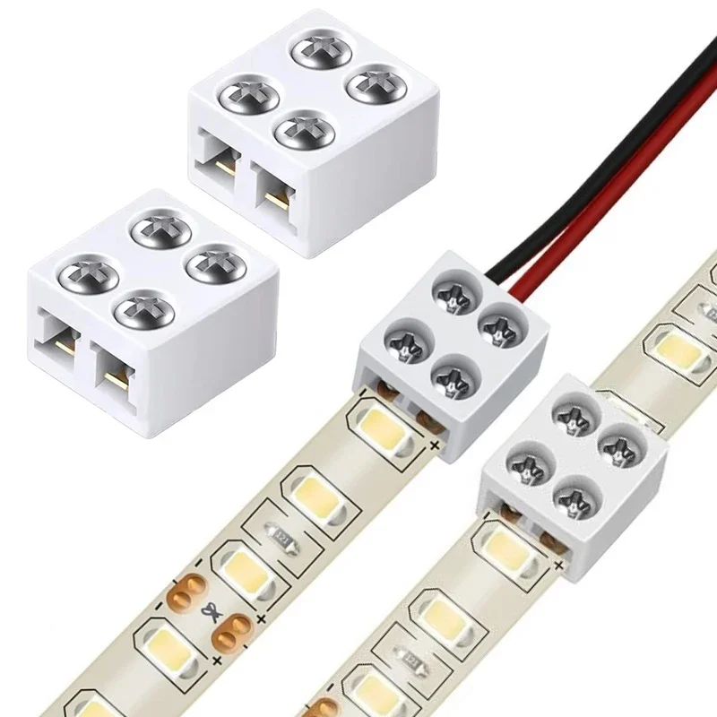 10 Pcs Light Strip Fixing Clip Free Welding 8mm Terminal LED Strip Universal Ribbon Connector String Lights Quick Splice Plug