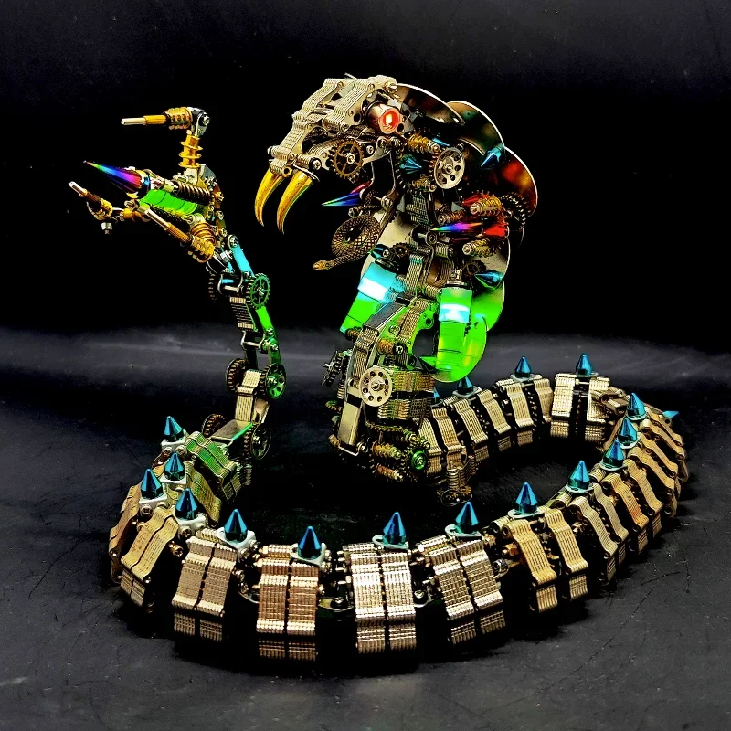 

3D Puzzle Snakes Metal Model Kit DIY Mechanical King of Cobras Naja Creative Assembly Kit - 1000pcs+