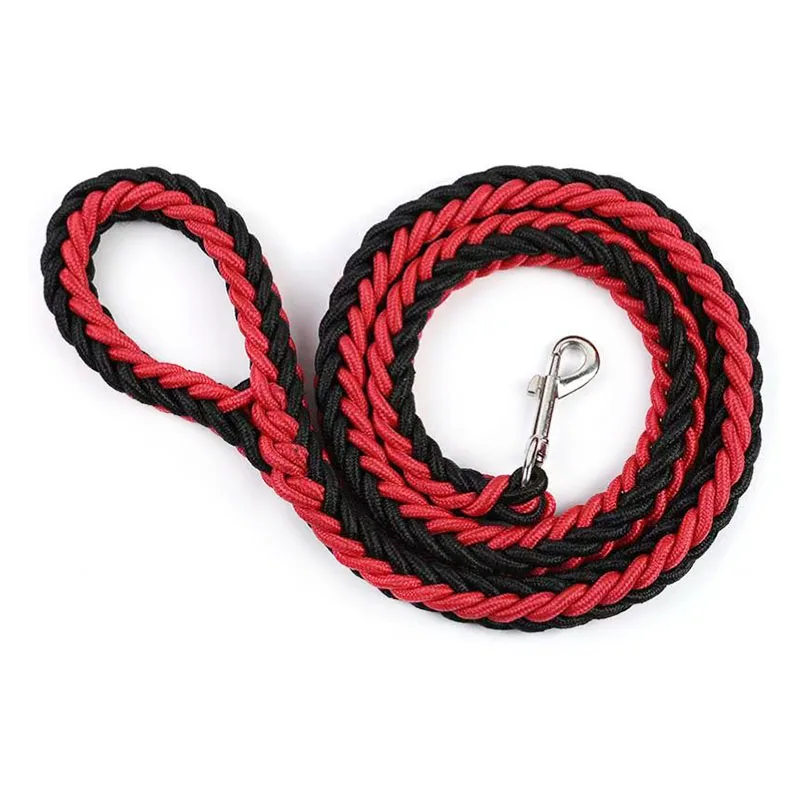 Large Dogs 2.0CM/2.5CM Nylon Dog Leash Double Colors Canvas Double Row Adjustable Dog Collar For Medium Large Dogs 130cm