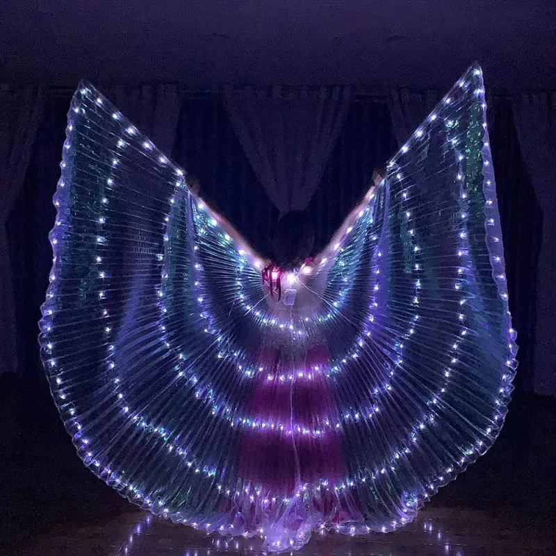 

Belly Dance LED Wings LED Isis Wing Wedding Party Show Dance Accessories Women Adult Costume Belly Dancing Luminescent Wing Prop