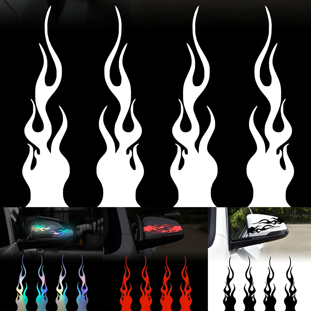 เปลวไฟสติ๊กเกอร์รถสติ๊กเกอร์ตกแต่งรถ 4 ชิ้น 5.9 \\\ ' \\\ ' เปลวไฟ DIY ตกแต่งสําหรับรถแข่งสติกเกอร์สะท้อนแสง