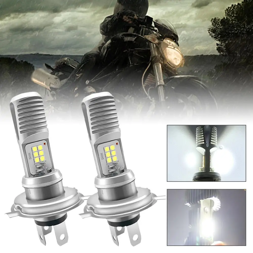 Motorcycle Light Herringbone 12 Beads Double-sided Three-claw Front 12v Luminous Light Car High-brightness Built-in Bulb K2i8