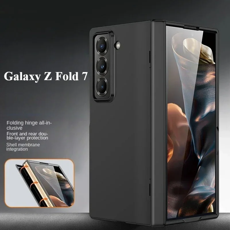 

Automatic Spring Hinge with Tempered Glass Protective Film Phone Case for Samsung Z Fold Special 7 6 5 4 Protection Back Cover