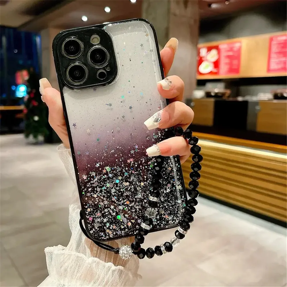 Luxury Crystal Bracelet Glitter Phone Case For Samsung Galaxy A52 A52S A32 A22 A12 A72 A51 A71 A20 A30 A50 Lens Protection Cover