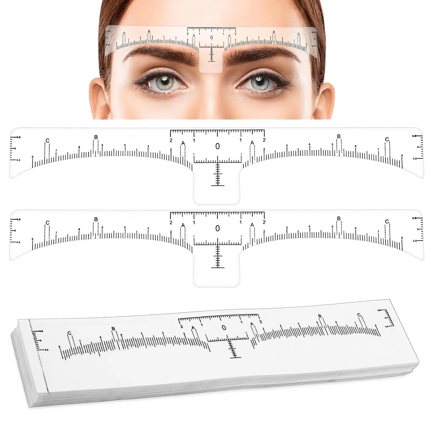 20/50/100pcs Disposable Microblading Eyebrow Ruler Guide Ruler Adhesive Sticker Permanent Eyebrow Makeup Eyebrow Tool
