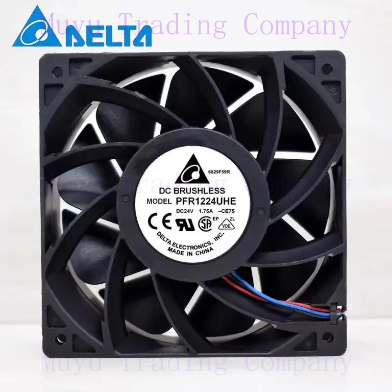 FOR Delta Electronics PFR1224UHE DC 24V 1.75A 120x120x38mm 2-Wire Server Cooling  Fan