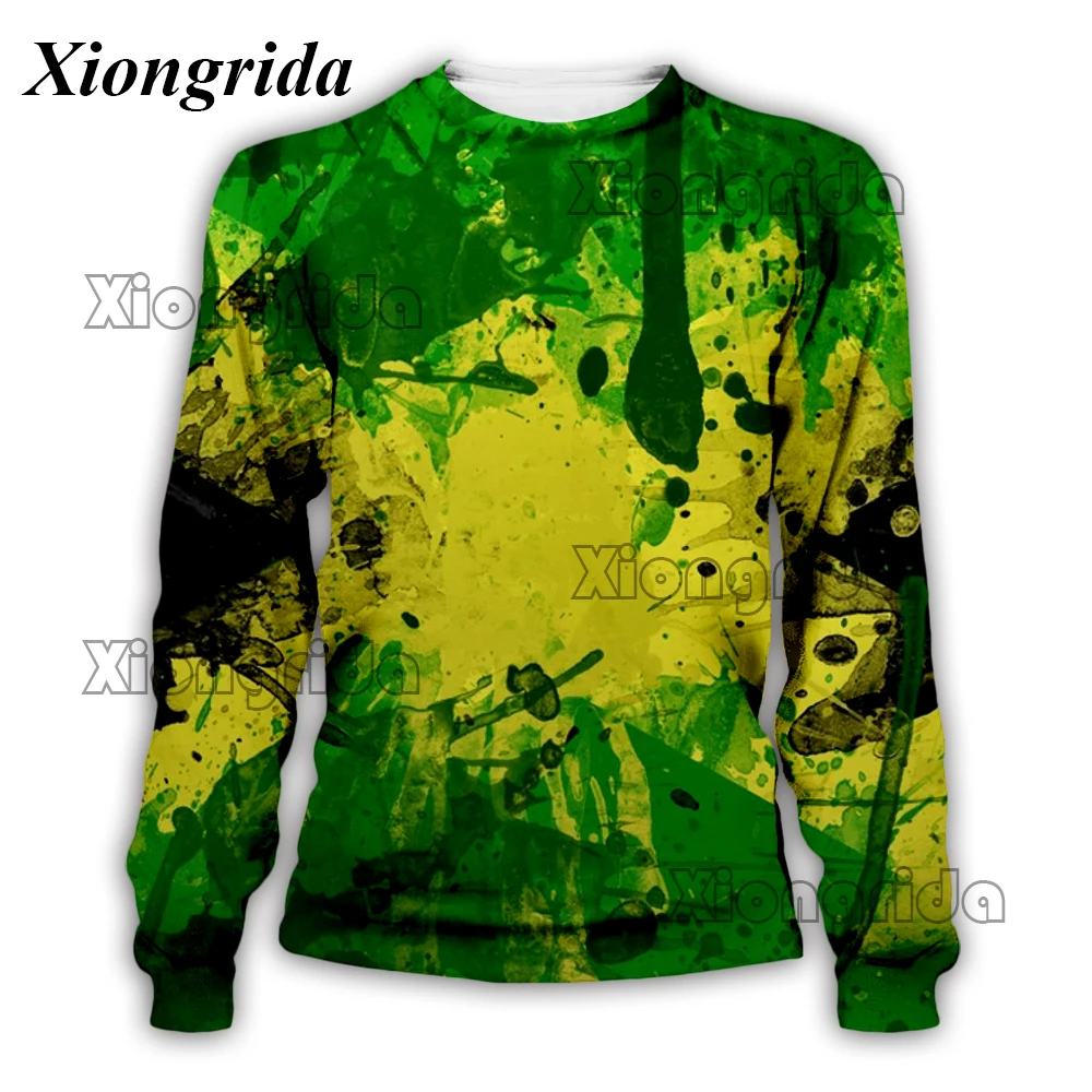 Giamaica Flag Print felpe uomo 3D Print Casual girocollo maglioni manica lunga bandiera stampa Unisex Outwear Clothes