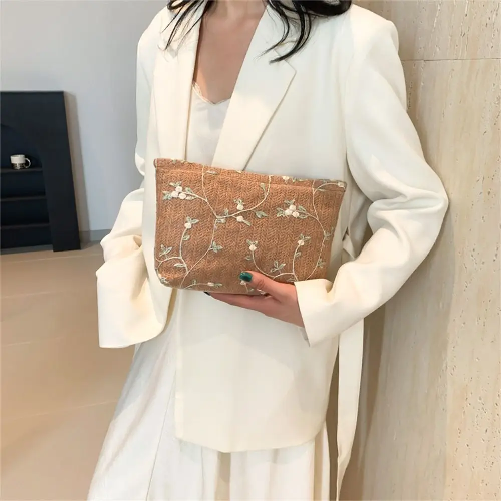 Straw Handbag Fashion Rattan Handheld Clutch Bag Minimalism Business Envelope Bags Summer