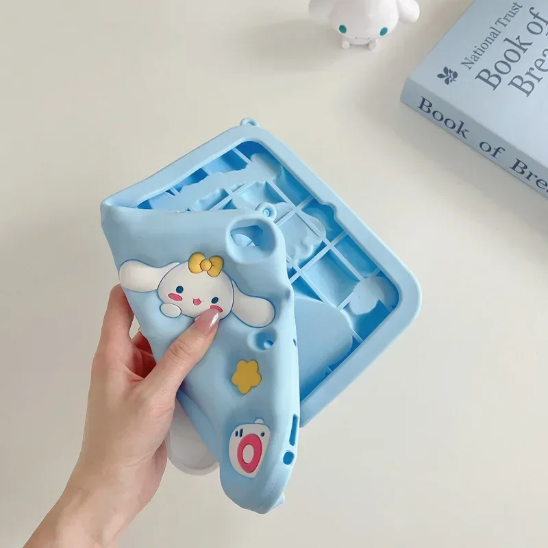 Bonita funda Cinnamoroll para Samsung Galaxy TabA7 S6 Lite 10,4, funda de dibujos animados para A9 Plus S9 FE 10,1 pulgadas, funda suave de silicona con soporte para niños