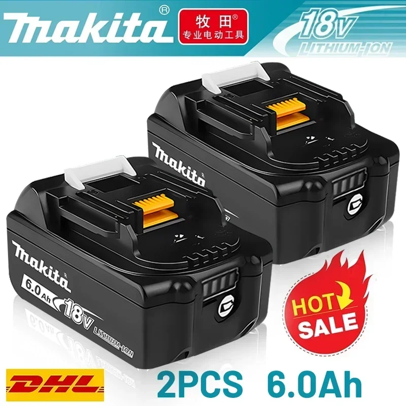 Original Makita Battery, 18V 6.0Ah Rechargeable Battery, Power Tool BL1830 BL1840、BL1850、BL1860B、Makita 18V Lithium Battery