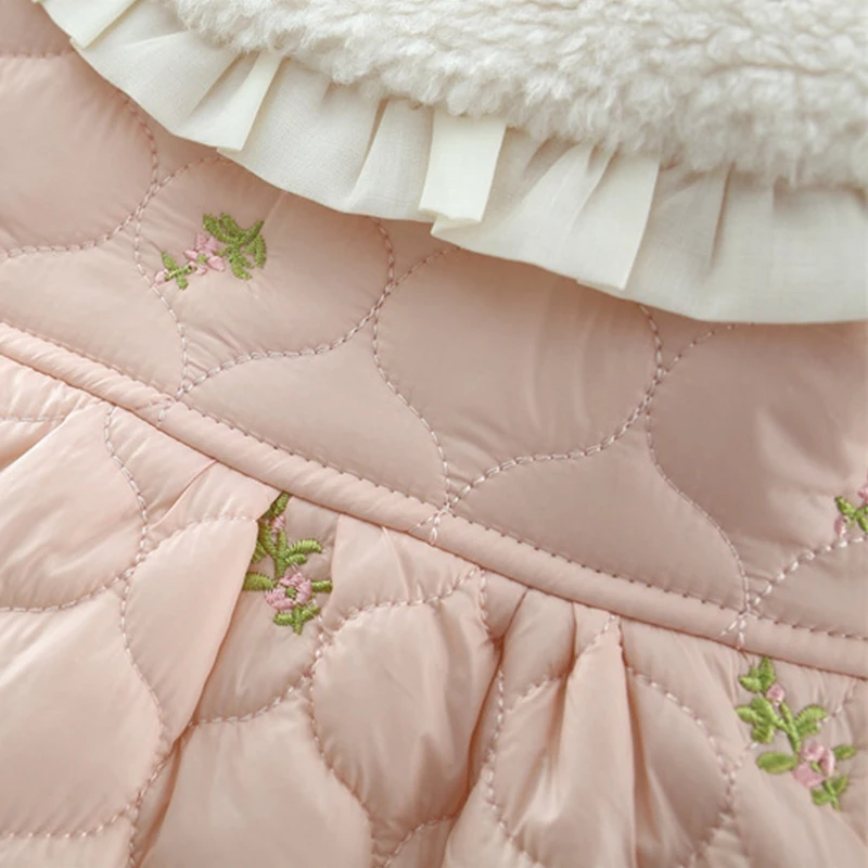 Veste de style coréen pour bébé fille, manteau et sac pour nouveau-né, vêtements pour enfants, col beurre sourire mignon, mode automne et hiver,