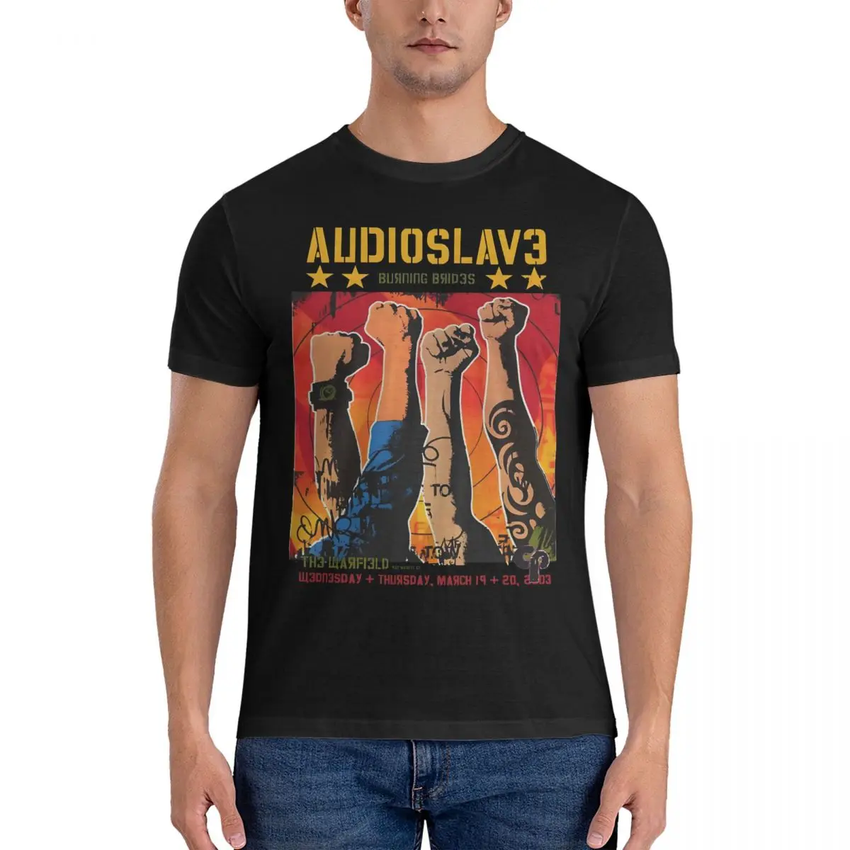 Heavy Metal Music T-Shirt Men Audioslave Funny Cotton Tee Shirt Crewneck Short Sleeve T Shirts New Arrival Clothing