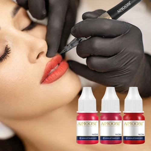 Imagen 2 del producto AIMOOSI-tinta para tatuaje de labios, maquillaje semipermanente, Nano cejas, pigmento Microblading, 3ML, suministros de tatuaje para salud y belleza