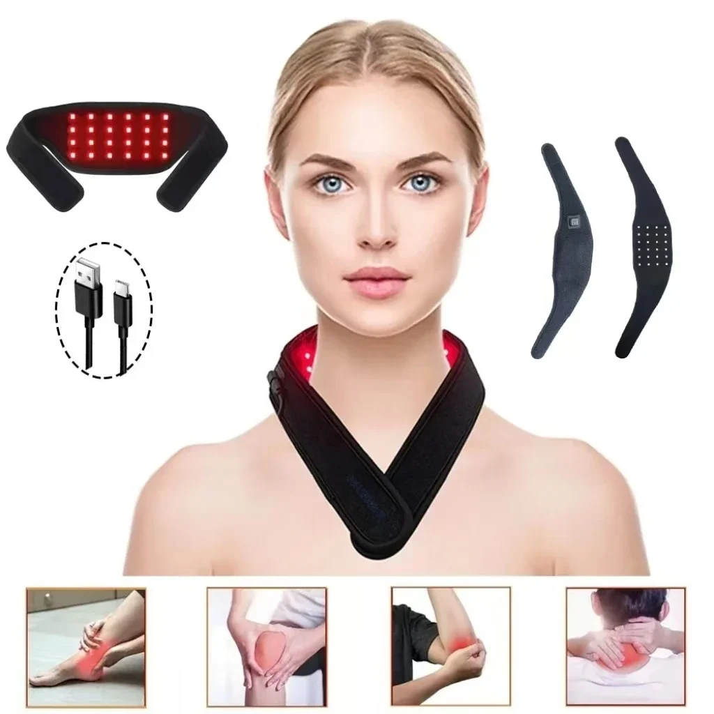 

24PCS LED Red Light Belt for Neck,Wrist,Arms,Chin,Waist Relief Fatigue Wearable Wrap Relax Muscle Device USB Plug-in 660&850nm