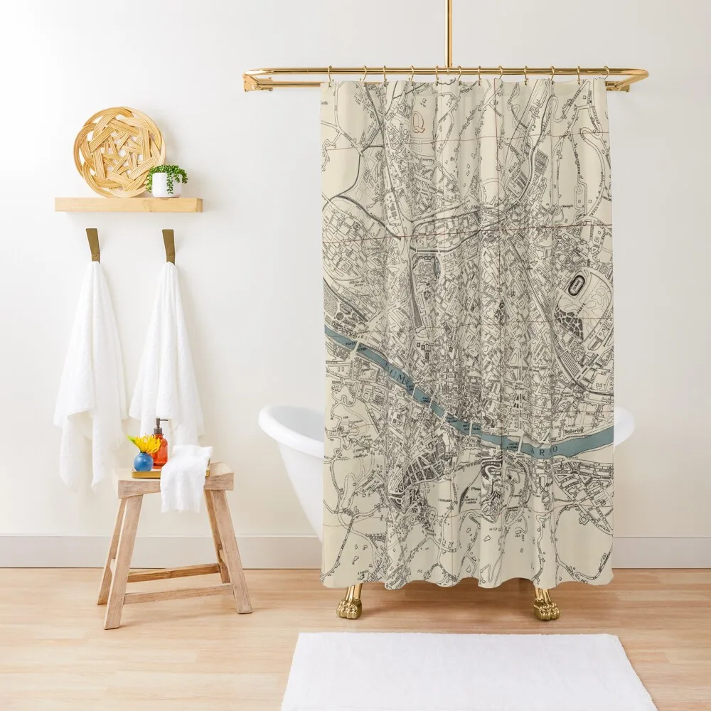 

Vintage Florence Italy Map (1943) Shower Curtain Transparent Bathroom Shower Luxury Bathroom Shower For Bathrooms Curtain