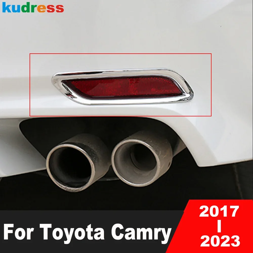 

Rear Fog Light Lamp Cover Trim For Toyota Camry 70 SE XSE 2017-2021 2022 2023 Chrome Car Tail Foglight Bezel Trims Accessories