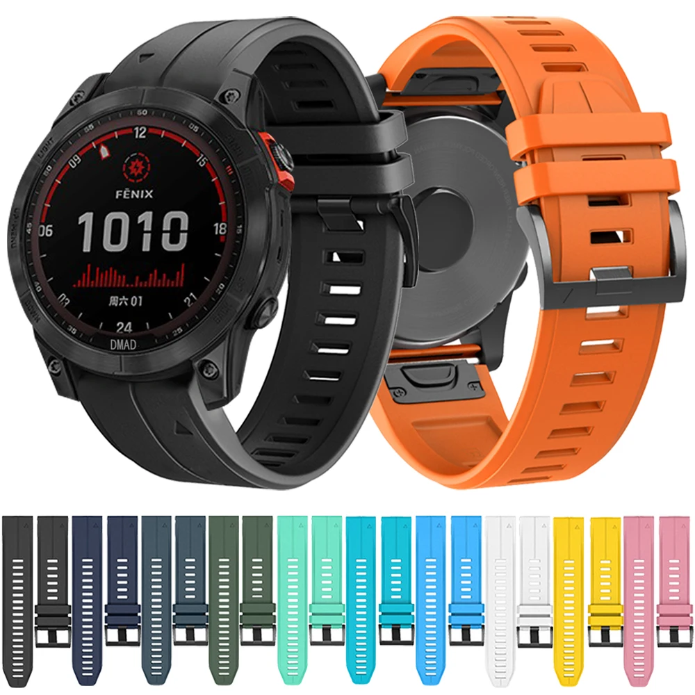 1:1 Official QuickFit Silicone 22mm 26mm Strap For Garmin Fenix 7X 7 Solar/6X 6 Pro 5 5X Plus 3 3HR/Epix WatchBand Bracelet band