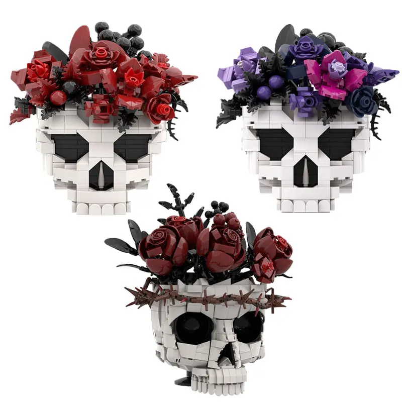 set-di-costruzioni-moc-teschio-gotico-e-rose-fiori-scheletro-fai-da-te-blocchi-vaso-decorazioni-per-la-casa-oggetti-di-scena-per-feste-e-foto-giocattolo-da-assemblare-regali