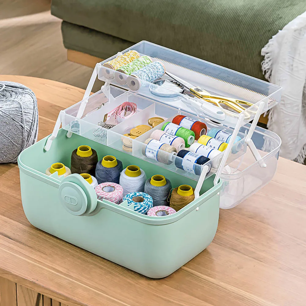 BAAG-Nähset-Box für Erwachsene, Anfänger, Nähsets, Zubehör, Heim-Nähbox, Nähen, Reparaturset, Fächerbox