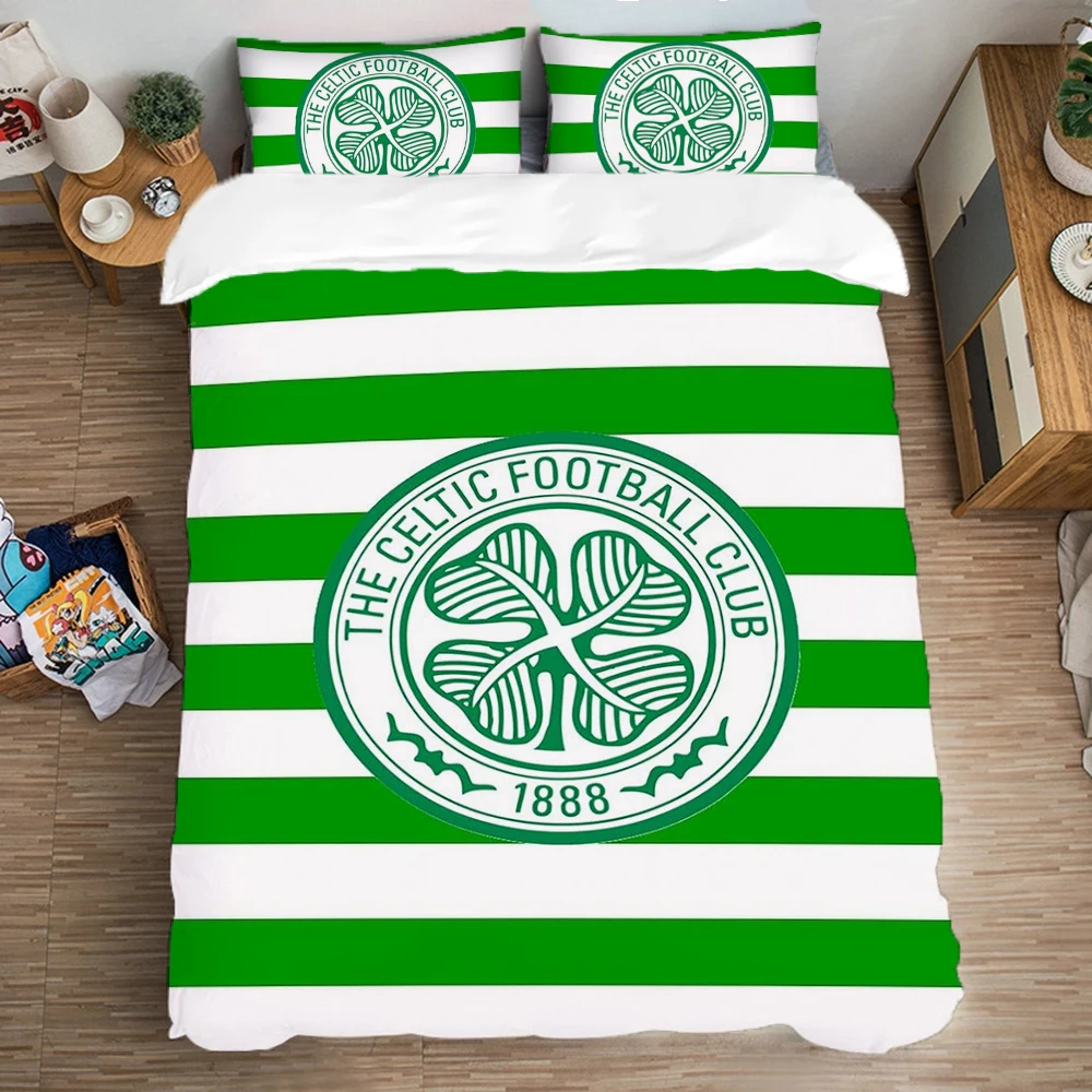 Fun Celtics-FC Duvet Cover Pillowcase Bedding Set For Adult Soccer Boy Girl Bedroom Decoration Quilt Cover Gift US EU AU Size