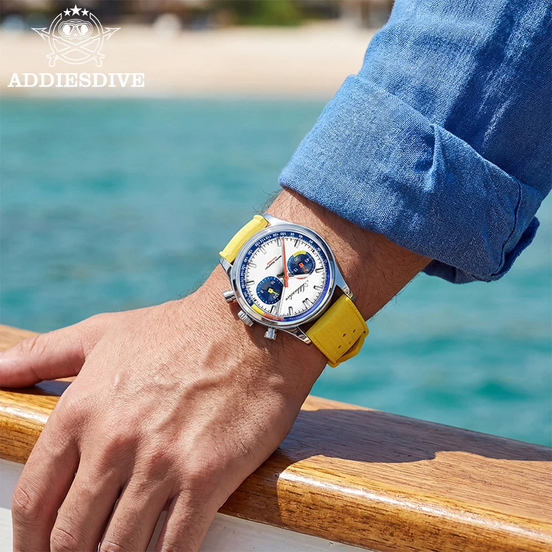 ADDIESDIVE Men's Quartz Watch Bubble Mirror Glass BGW9 Ultra-Bright Luminous 100m Waterproof Wristwatch Luxury Business Watches