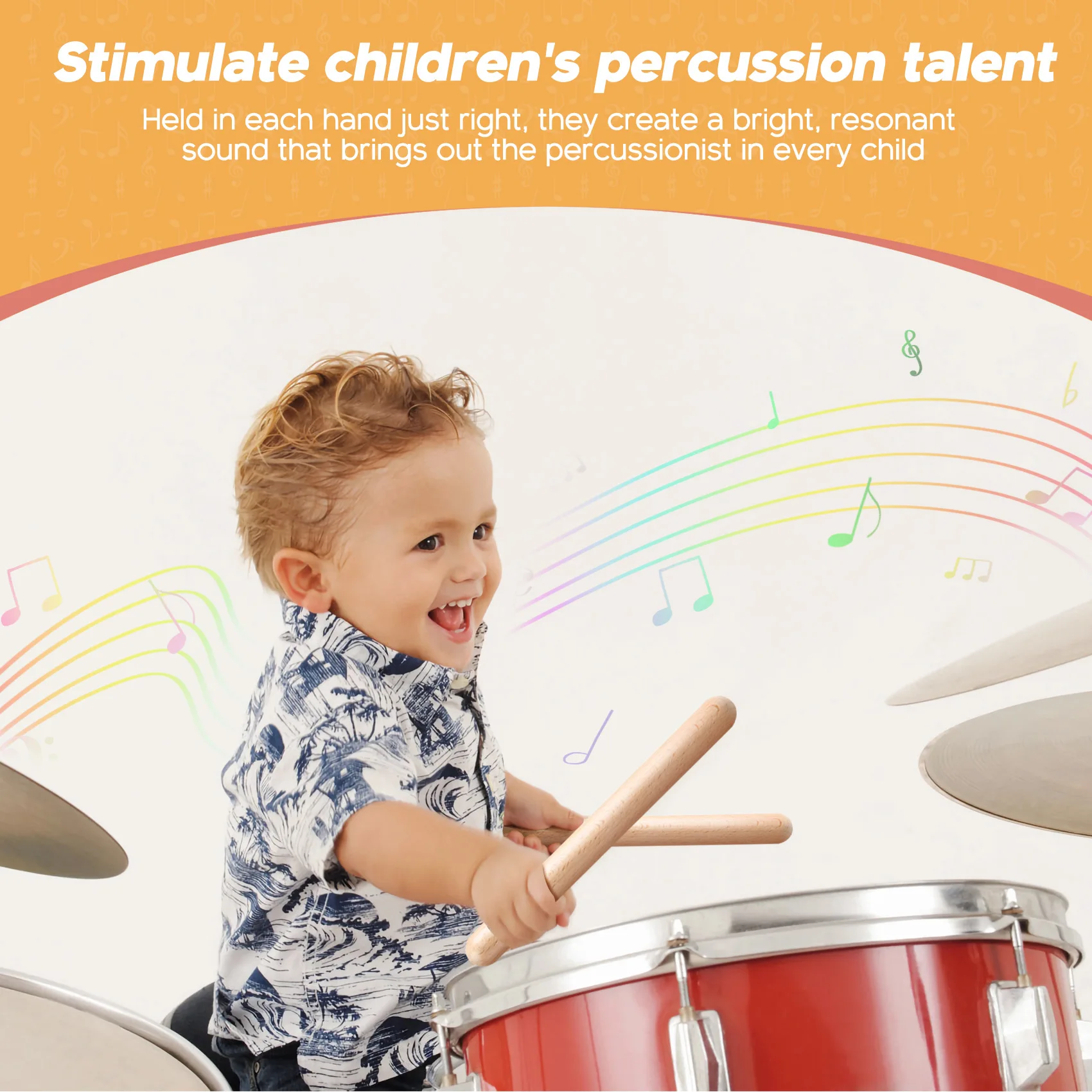 8 paia di clave in legno classico strumento musicale a percussione bastoncini ritmici in legno duro naturale bastoncini ritmici per percussioni bambini Mus