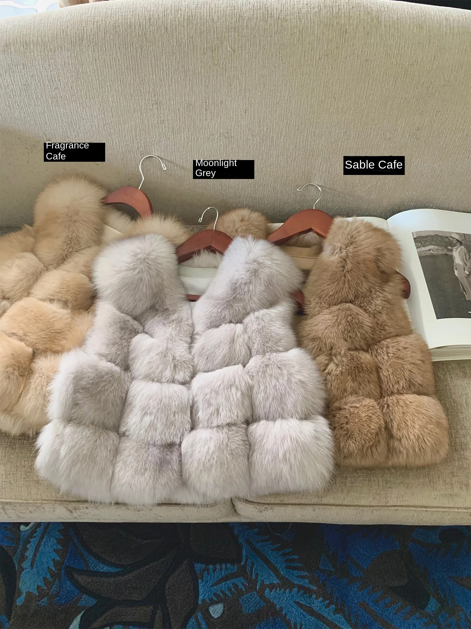 سترة فراء الثعلب المستوردة من Moonlight Milk Fox للنساء، حرفية مرقعة، سترة فرو بياقة فواكه خضراء للنساء