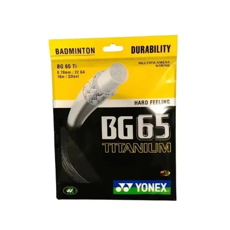 YONEX rakieta do badmintona Streng BG65 TITANIUM Endurance wysoka elastyczność profesjonalne zawody treningowe struna do badmintona 0.70mm