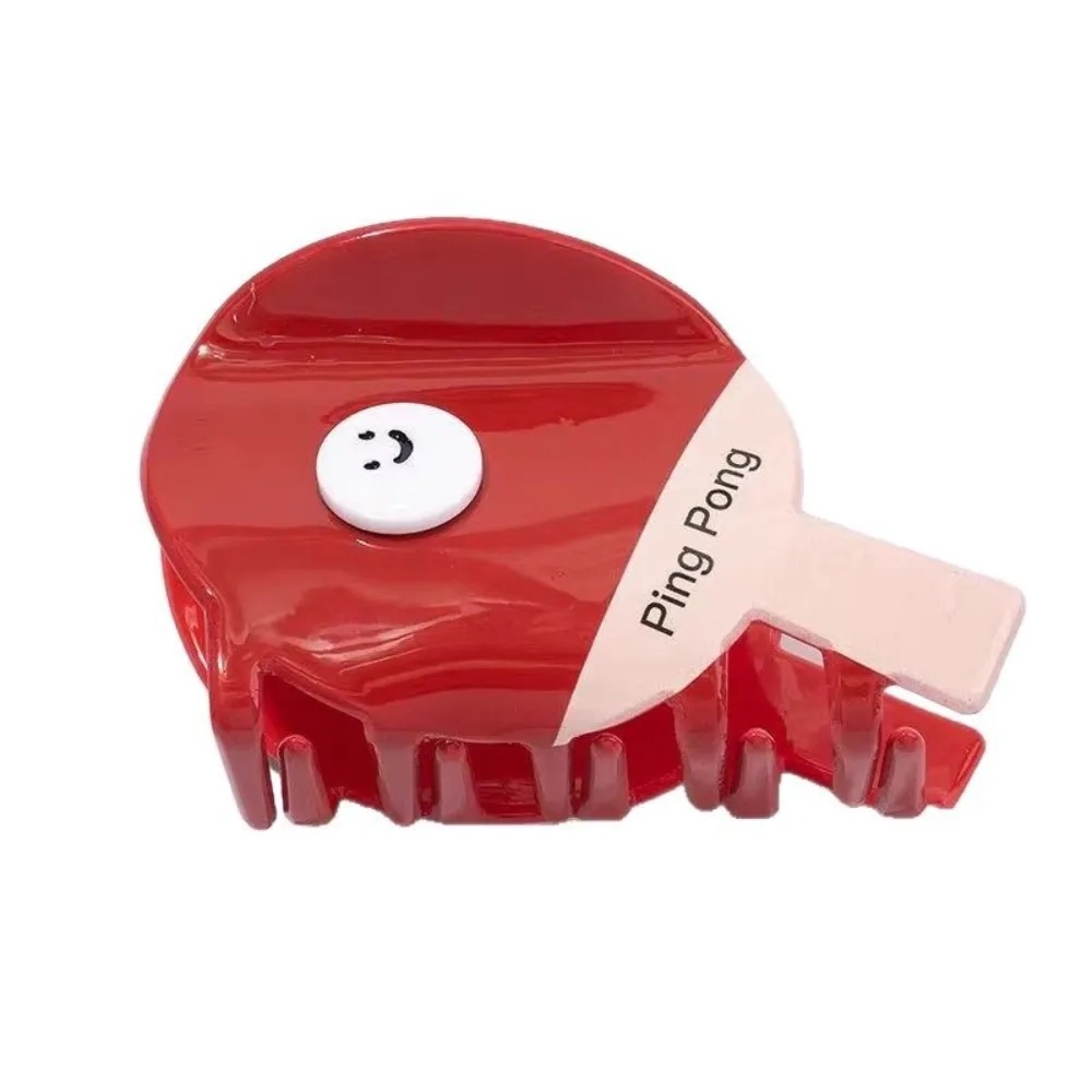 

Table Tennis Racket Badminton Hair Claw Sports Style Ponytail Holder Acrylic Shark Clip Korean Style Geometric